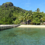 Il ristorante è speciale... The pier to the restaurant, this is Paradiso Village in Pulau Cubadak