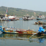 Il villaggio di pescatori di Corokok Traditional boats at Corokok fishing village in West Sumatra, Indonesia