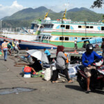 Bastiong Port, Kota Ternate The Port of Ternate in the Maluku Archipelago in Indonesia