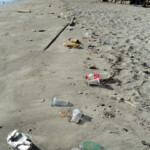 Sempre Pantai Liang, qui tra la sezione meridionale e centrale della spiaggia… Plastic and all sort of garbage on Pantai Liang Beach on the West Coast of Pulau Bunaken, North Sulawesi, Indonesia