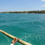 In barca verso Pulau Pasi, Mare di Flores Travelling by boat to Pulau Pasi near Selayar Island in South Sulawesi in Indonesia