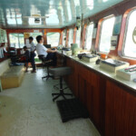 Il ponte di comando! The crew deck of the boat ferry from Bira to Selayar Island in South Sulawesi in Indonesia
