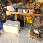 Per la cena non ci manca nulla… Camping on a remote Indonesian beach