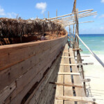 Bira, Pantai Timur A Phinisi Bugis Boat Built directly on the Beach of Pantai Timur near Bira in South Sulawesi Indonesia