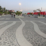 Il lungomare di Makassar The seafront of Makassar at sunset in Sulawesi Indonesia