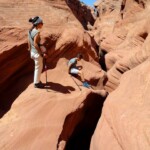 Mandiamo avanti il più piccolo... Entering the Slot of Waterholes Canyon near Page from Above