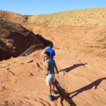Arriviamo all’entrata del Lower Antelope Canyon Entrance to Lower Antelope Canyon near Page in Arizona