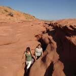 Si sbuca letteralmente da sottoterra… The exit of Lower Antelope Canyon near Page in Arizona