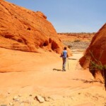 Ora manca poco alla conclusione della gita Near the end of the White Domes Loop Trail in Valley of Fire State Park in Nevada
