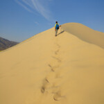 I più giovani sono anche quelli più in forma Walking to the top of Kelso Dunes in the Mojave National Preserve in California