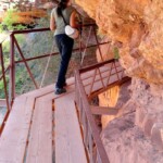 Passerelle a picco sul canyon Canyon Overlook Trail in Zion National Park in Utah