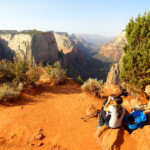 Pic-nic a Observation Point Observation Point above Zion National Park in Utah
