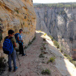 Sugli switchbacks dell’Observation Point Trail On the final switchbacks of Observation Point Trail in Zion National Park in Utah