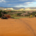 La sezione orientale di Kodachrome Basin Eastern section of Kodachrome Basin from Slickrock Cutoff on Shakespeare Arch and Sentinel Trail in Utah USA