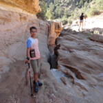 Dove si passa? Fall in Willis Creek Canyon in Grand Staircase Escalante NM in Utah