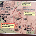 Non manca nemmeno la mappa… Peekaboo Loop Map Bryce Canyon Amphitheater Traverse