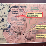 La mappa di Queens Garden Queens Garden Trail Map Bryce Canyon National Park in Utah