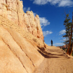Risalendo il Queens Garden Trail Up the Queens Garden Trail to Sunrise Point End of Bryce Amphitheater Traverse