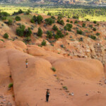 Ci rimettiamo in marcia Walking on the top of the sandstone on Slickrock Cutoff Sentinel Trail in Kodachrome Basin State Park in Utah USA