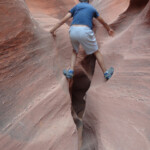 Ecco… Learning the stemming technique in Spooky Gulch in the Dry Fork of Coyote Gulch in Grand Staircase Escalante National Monument in Utah USA