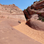 Siamo fuori da Spooky Lower entrance of Spooky Gulch in the Dry Fork of Coyote Gulch in Grand Staircase Escalante National Monument in Utah USA