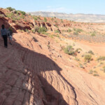 Direttamente sulla roccia Trail between the trailhead and the bottom of Dry Fork in Grand Staircase Escalante NM in Utah USA