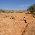 Siamo Fuori Upper exit of Peek-A-Boo Slot Canyon the Dry Fork of Coyote Gulch in Grand Staircase Escalante NM in Utah USA