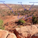 Il panorama dal trailhead View of Dry Fork and Peekaboo Entrance from Dry Fork Trailhead in Grand Staircase Escalante NM in Utah USA