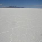 Bonneville Salt Flats First steps on the salt crust at Bonneville Salt Flats near Wendover Utah United States of America