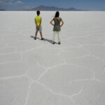 Siamo in un posto incredibile In the heart of Bonneville Salt Flats near Wendover Utah United States of America
