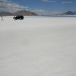 Ce ne andiamo a spasso Walking in the middle of nowhere at Bonneville Salt Flats near Wendover Utah United States of America