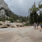L’arrivo a Nevada Fall Arriving to the Top of Nevada Fall from Glacier Point on Panorama Trail Yosemite NP CA