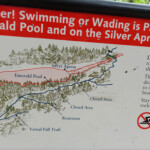 Il cartello è eloquente... Danger swimming in Emerald Pool near Vernal Fall Yosemite NP CA USA