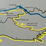 Il percorso tra Nevada Fall e Vernal Fall Detailed Map of Panorama Trail between Nevada and Vernal Fall Yosemite NP CA USA