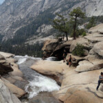 La vista dal footbridge From the footbridge looking to Nevada Fall Yosemite NP CA USA