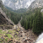 La vista verso valle dal Top di Vernal Fall Looking to the valley from the Top of Vernal Fall Yosemite NP CA USA
