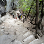 I famigerati gradini Stairs on Mist Trail below Vernal Fall Yosemite NP CA USA