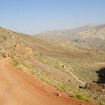 Ora la strada si fa più stretta Driving down from Red Pass on Titus Canyon Road Death Valley National Park California