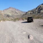 E’ ora di andare Parking at Leadfield Ghost Town Titus Canyon Road in Death Valley National Park California