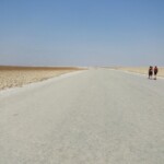 Per i primi 450 metri... Start of the Badwater Salt Flats Hike Death Valley National Park California USA