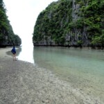 Torniamo alla barca Alone inside the Big Lagoon of Miniloc Island Palawan Philippines