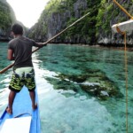 L’entrata della Big Lagoon Approaching the entrance of Big Lagoon in Bacuit Bay, Palawan