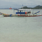 Ancoraggio a Starfish Island Boat at Starfish Island, Port Barton Bay, Palawan, Philippines