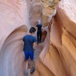 Inside First Slot Section of Little Wild Horse Canyon in the San Rafael Swell Utah USA