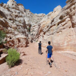 Near the start of the First Slot Section of Little Wild Horse Canyon in the San Rafael Swell Utah USA