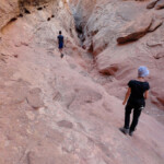 On the way down to the trailhead through the Second Slot Section of Little Wild Horse Canyon in the San Rafael Swell Utah USA