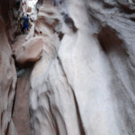 Walking in the Second Slot Section of Little Wild Horse Canyon in the San Rafael Swell Utah USA