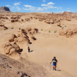 Going up a Hill in Valley 1 in Goblin Valley State Park Utah USA