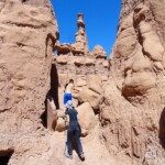 Route Finding in Valley 2 in Goblin valley State Park Utah USA