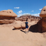 Walking in Valley 1 in Goblin Valley State Park Utah USA